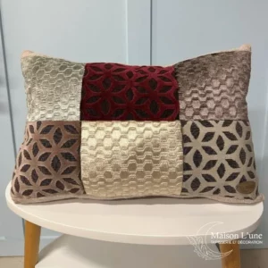 coussin patchwork rose