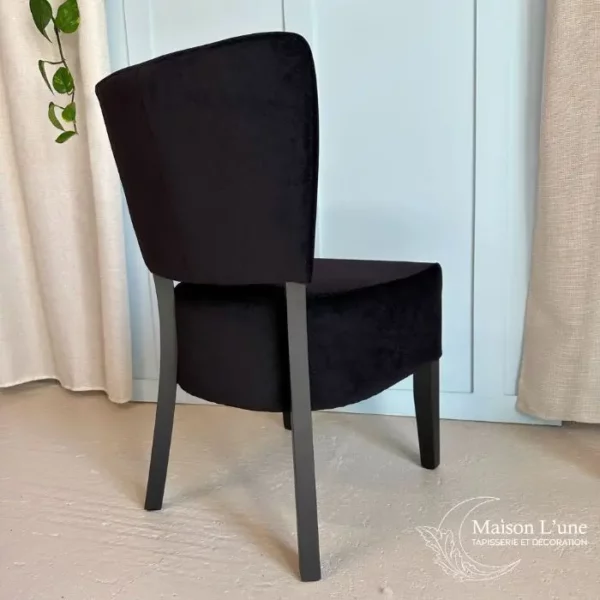 Fauteuil Gaby petit fauteuil cocktail noir et motif art déco or – Image 2