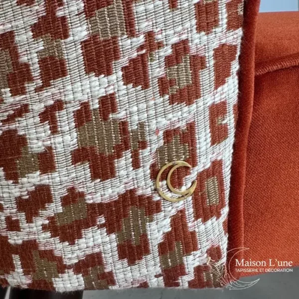 Fauteuil cocktail léopard couleur brique détail lune