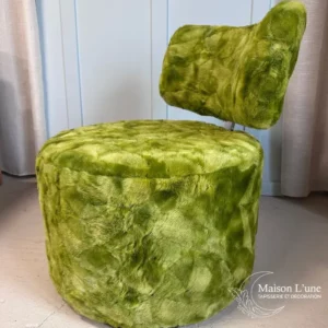 Fauteuil fausse fourrure verte