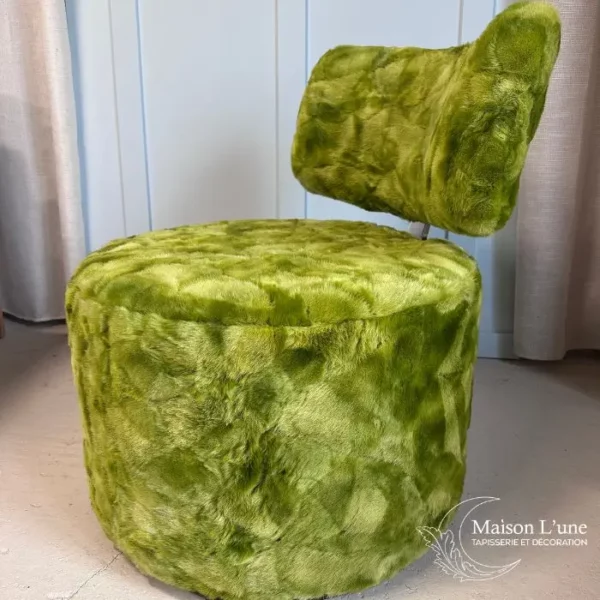 Fauteuil fausse fourrure verte