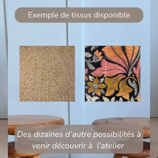 Tabouret à personnaliser choix du tissus